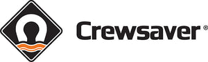 Crewsaver logo - A black and orange logo for a life-saving equipment company, featuring a stylized figure inside a buoy symbol.