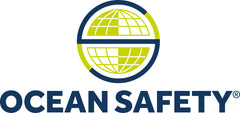 Ocean Safety logo - Marine safety equipment provider, featuring a stylized globe in green and blue colors with bold blue text.