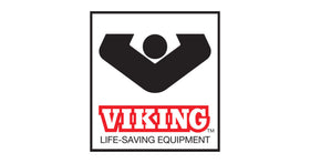 VIKING Life-Saving Equipment logo - A safety equipment company featuring a black abstract figure above bold red text.