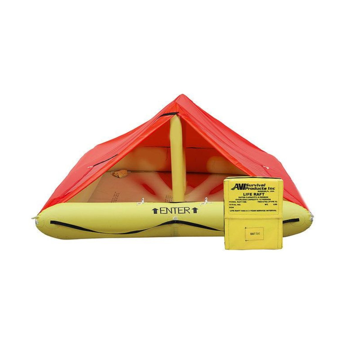 AVI Survival Life Raft, 4-8 Person FAA TSO-C70a – Type II - Life Raft Professionals