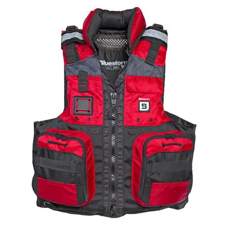 Bluestorm Classic Adult Fishing Life Jacket - Nitro Red - S/M - Life Raft Professionals