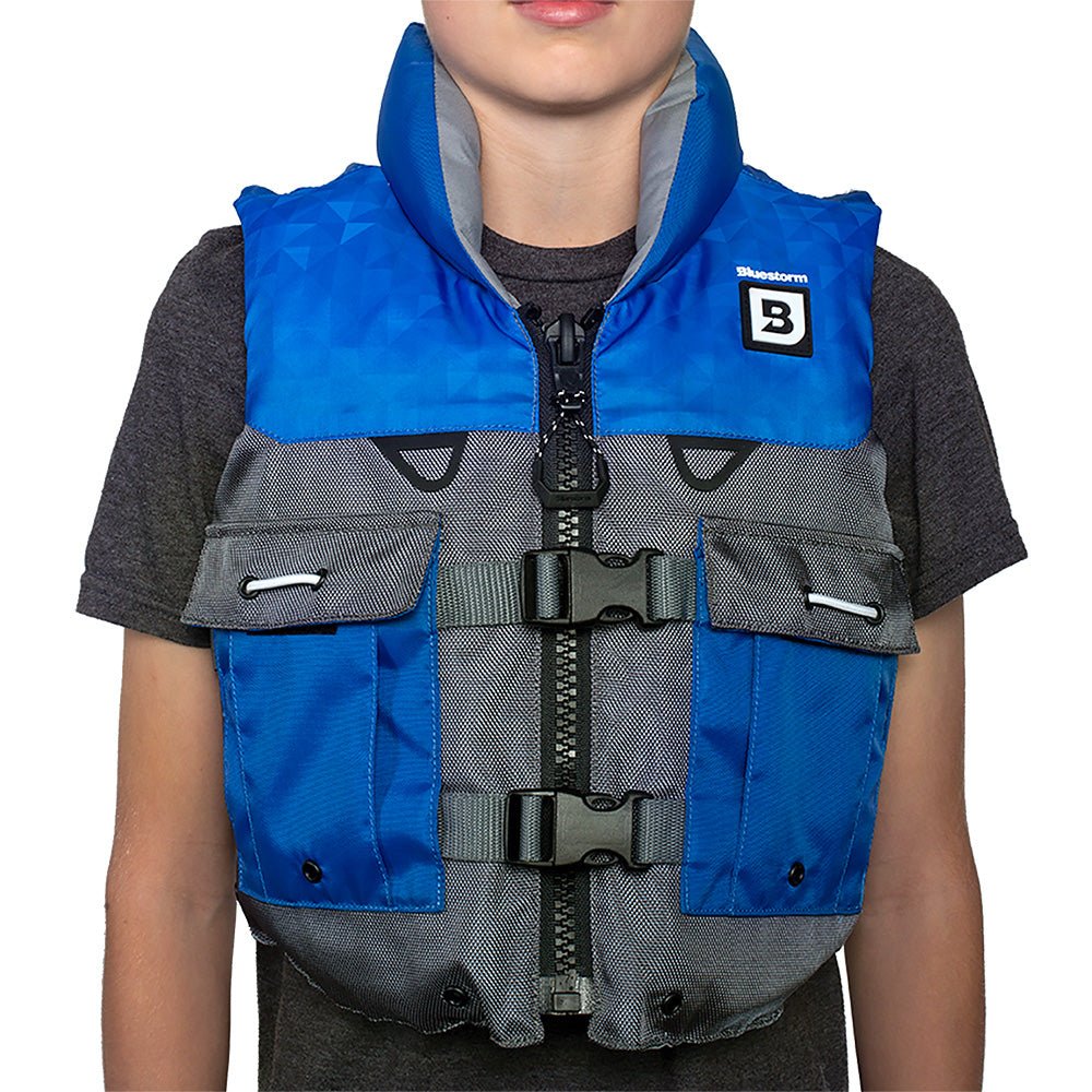 Bluestorm Classic Youth Fishing Life Jacket - Deep Blue - Life Raft Professionals