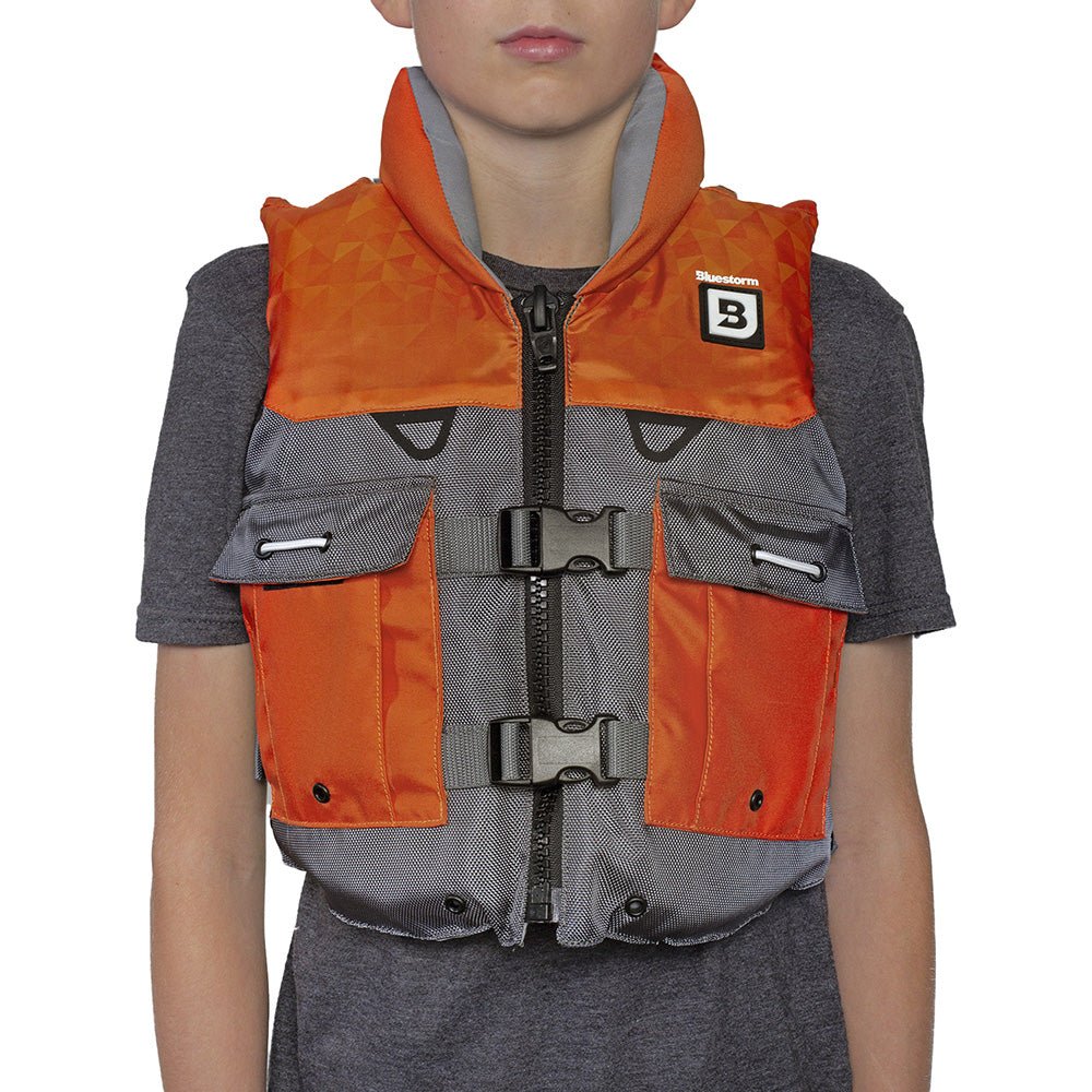 Bluestorm Classic Youth Fishing Life Jacket - Optic Orange - Life Raft Professionals