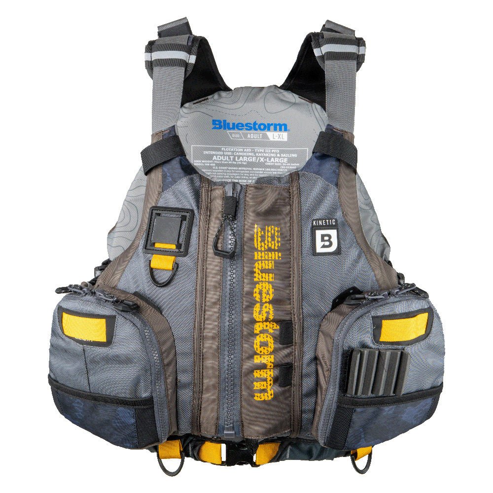 Bluestorm Kinetic Kayak Fishing Vest - Legendary Taupe - L/XL - Life Raft Professionals