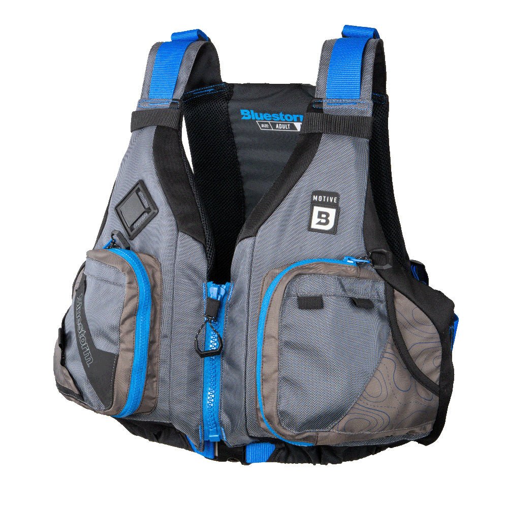 Bluestorm Motive Kayak Fishing Vest - Deep Blue - S/M - Life Raft Professionals