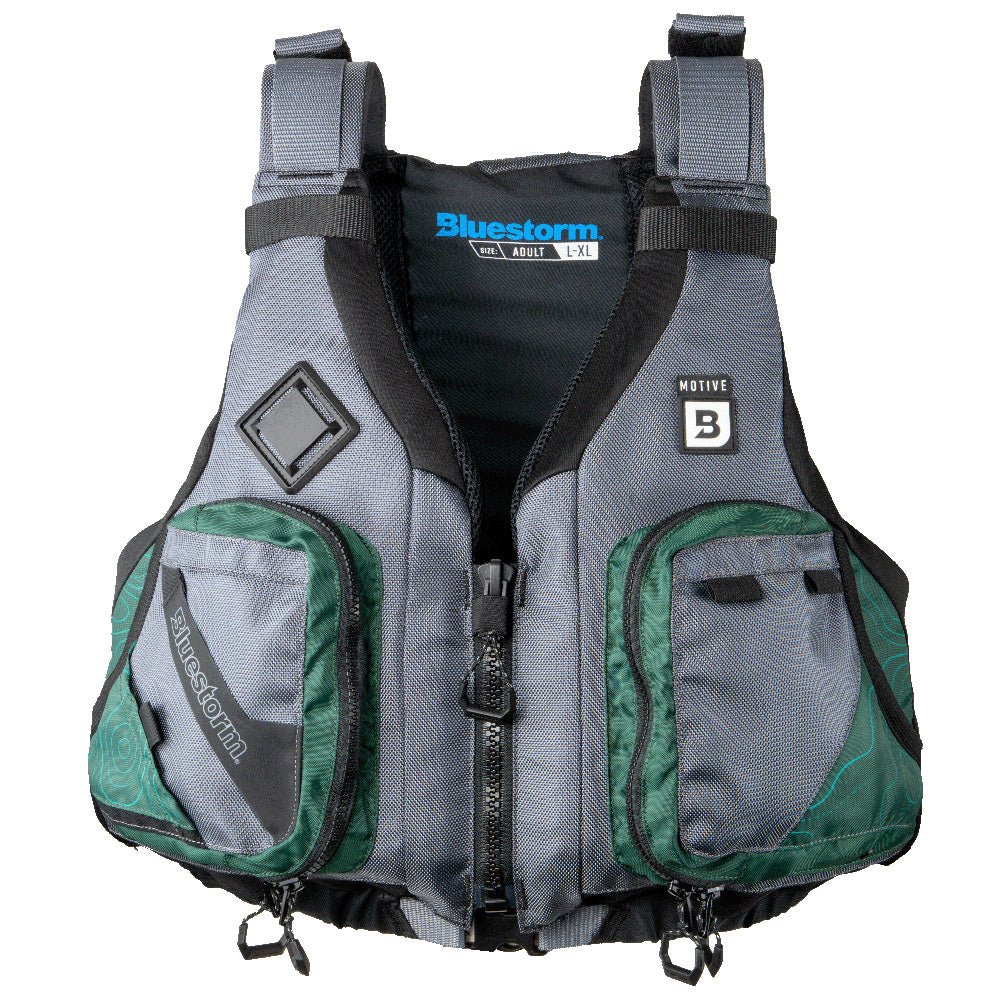 Bluestorm Motive Kayak Fishing Vest - Hunter Green - L/XL - Life Raft Professionals