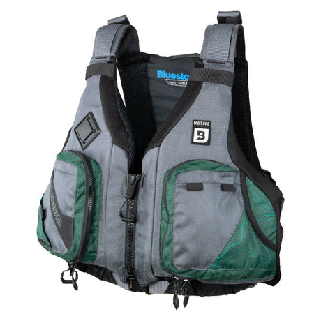 Bluestorm Motive Kayak Fishing Vest - Hunter Green - S/M - Life Raft Professionals