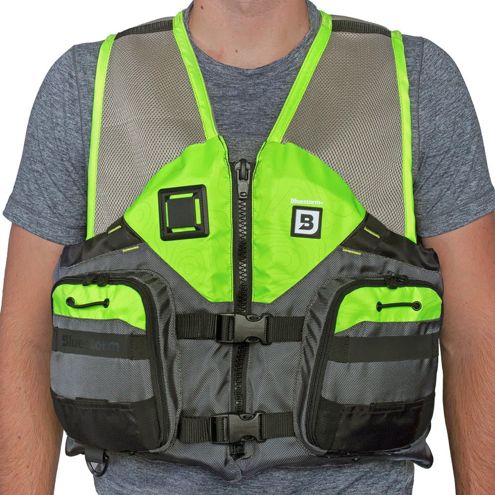 Bluestorm Sportsman Adult Mesh Fishing Life Jacket - Hi-Vis - 2XL/3XL - Life Raft Professionals