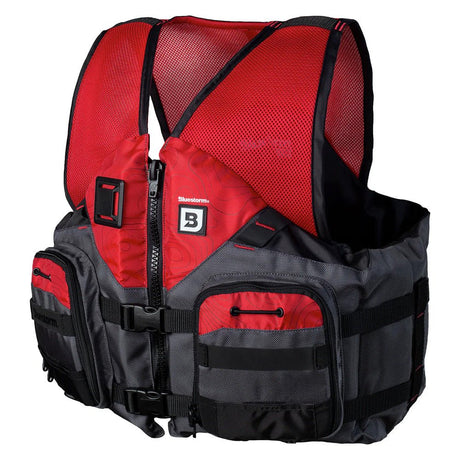 Bluestorm Sportsman Adult Mesh Fishing Life Jacket - Nitro Red - 2XL/3XL - Life Raft Professionals