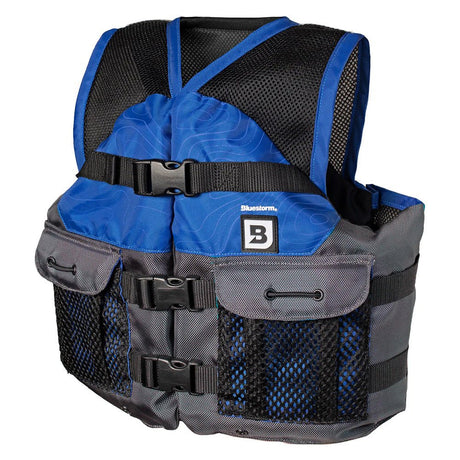 Bluestorm Sportsman Youth Mesh Fishing Life Jacket - Deep Blue - Life Raft Professionals