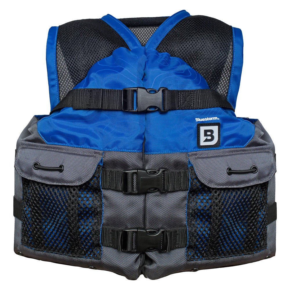 Bluestorm Sportsman Youth Mesh Fishing Life Jacket - Deep Blue - Life Raft Professionals