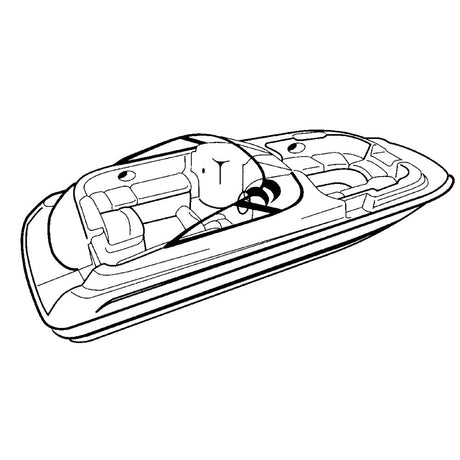 Carver Performance Poly - Guard Styled - to - Fit Boat Cover f/20.5 Sterndrive Deck Boats w/Walk - Thru Windshield - Grey - Life Raft Professionals