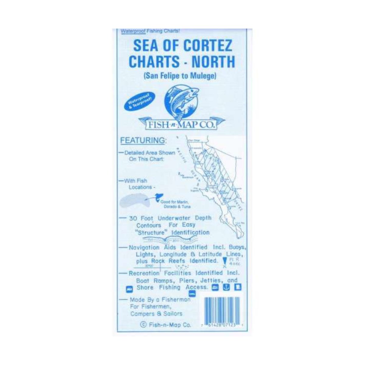 Fish - n - Map: Sea of Cortez North, San Felipe to Mulege - Life Raft Professionals