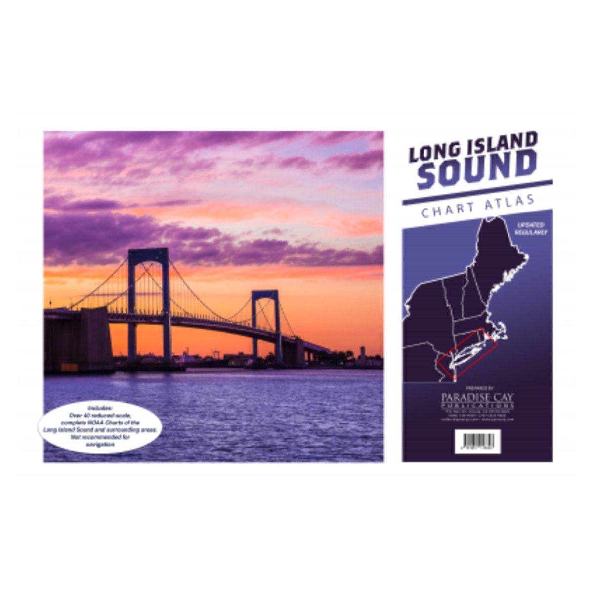 Long Island Sound Chart Atlas (12 x 18 spiral - bound) - Life Raft Professionals