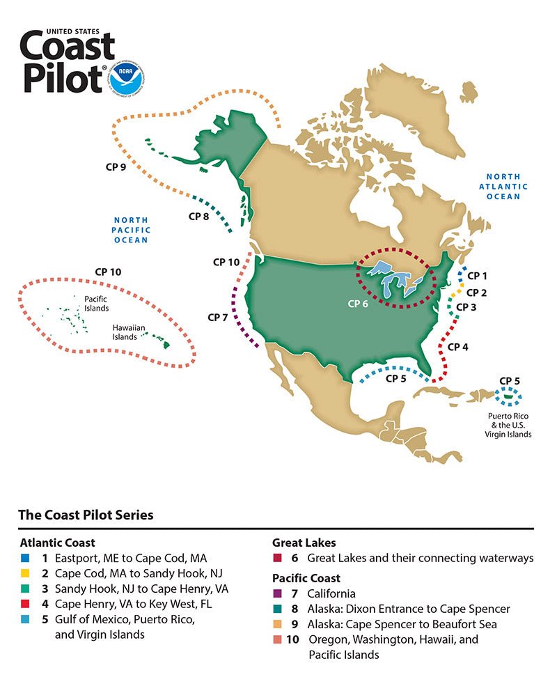 NOAA Coast Pilot 10: Pacific Coast: Oregon, Washington. Hawaii & Pacific Islands (Current Edition) - Life Raft Professionals