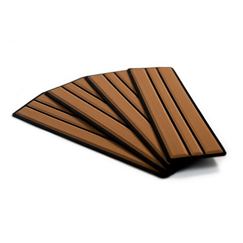 SeaDek Faux Teak 4-Piece Step Kit - Mocha/Black - Life Raft Professionals