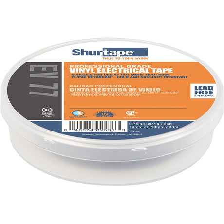 Shurtape EV 077B Professional Grade Black Electrical Tape f/Insulating Splicing - 3/4" x 66' - 10 - Pack - Life Raft Professionals