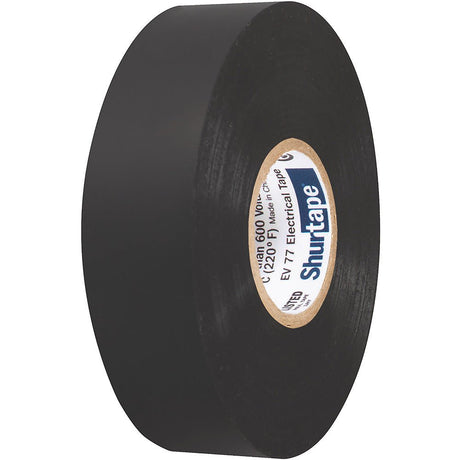 Shurtape EV 077B Professional Grade Black Electrical Tape f/Insulating Splicing - 3/4" x 66' - 10 - Pack - Life Raft Professionals