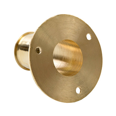 Whitecap Top Mount Flag Pole Socket - 1" ID - Polished Brass - Life Raft Professionals