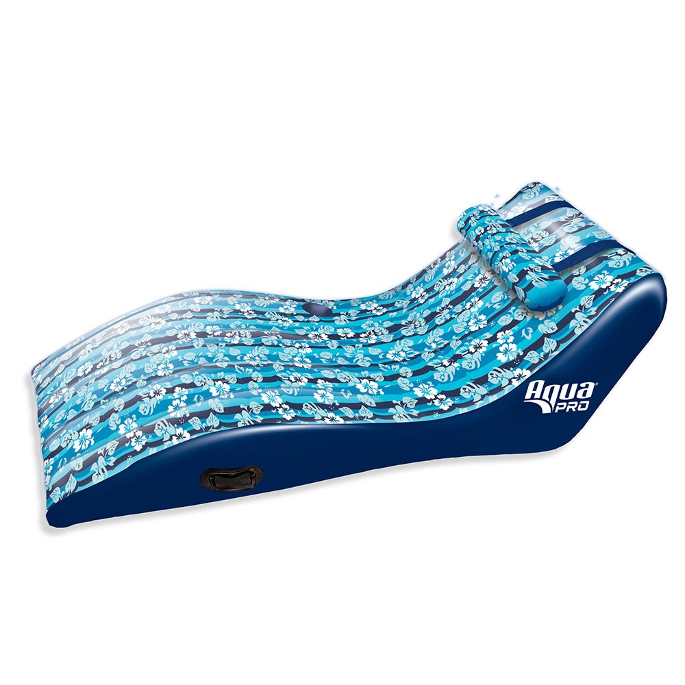 Aqua Leisure Ultra Cushioned Comfort Lounge Hawaiian Wave Print w/Adjustable Pillow - Life Raft Professionals