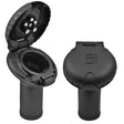 Attwood Deck Fill f/Carbon Canister System - Angled Body Scalloped Black Plastic Cap - Life Raft Professionals