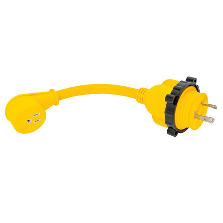 Camco 30AM/15AF Power Grip Marine 12" Dogbone - M-Locking/90F Adapter - Life Raft Professionals