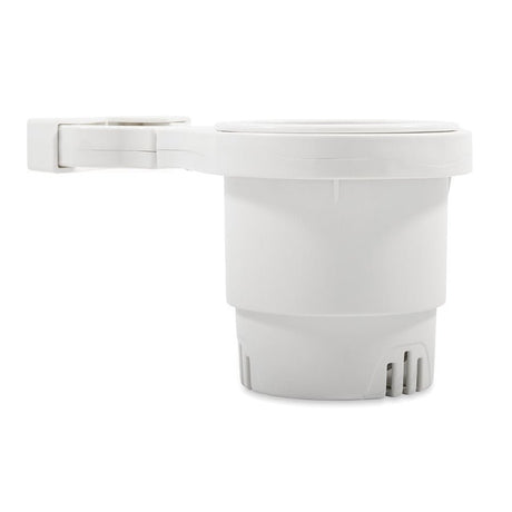 Camco Clamp-On Rail Mounted Cup Holder - Small for Up to 1-1/4" Rail - White - Life Raft Professionals