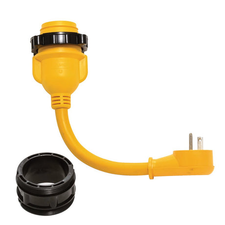 Camco PowerGrip Locking Adapter - 15A/125V Male to 30A/125V Female Locking - Life Raft Professionals