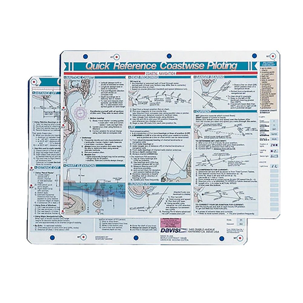 Davis Quick Reference Coastwise Piloting Card - Life Raft Professionals