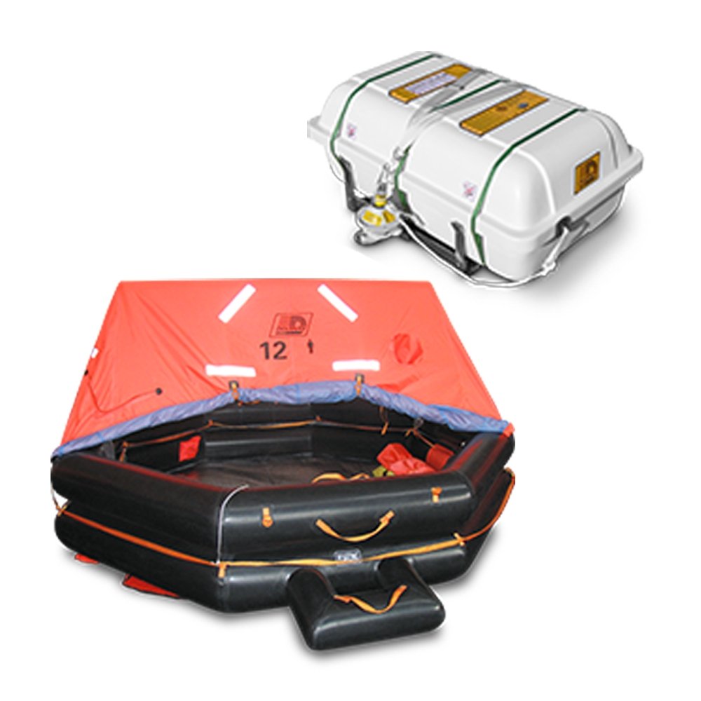 DUARRY Compact Low Profile SOLAS/MED Life Raft With A-Pack, 6-12 Person