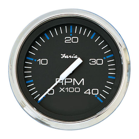 Faria Chesapeake Black 4" Tachometer - 4000 RPM (Diesel) [33742] - Life Raft Professionals