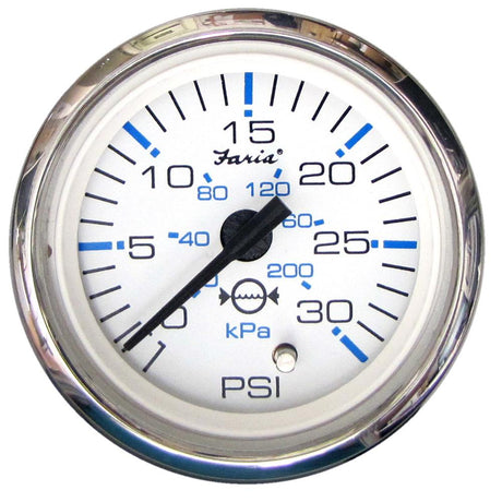 Faria Chesapeake White SS 2" Water Pressure Gauge (30 PSI) [13812] - Life Raft Professionals