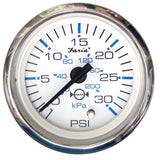 Faria Chesapeake White SS 2" Water Pressure Gauge (30 PSI) [13812] - Life Raft Professionals