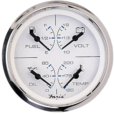 Faria Chesapeake White SS 4" Multifunction Gauge [33851] - Life Raft Professionals