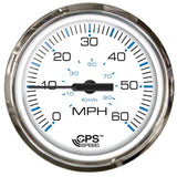 Faria Chesapeake White SS 4" Studded Speedometer - 60MPH (GPS) [33839] - Life Raft Professionals