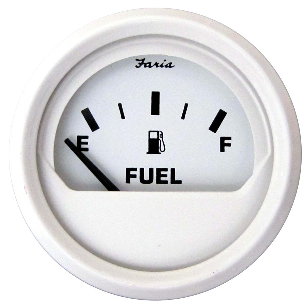 Faria Dress White 2" Fuel Level Gauge (E-1/2-F) [13101] - Life Raft Professionals