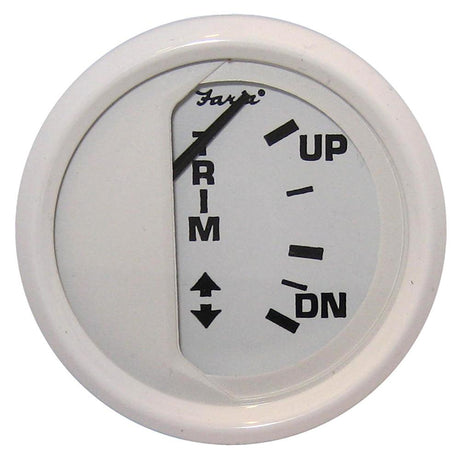 Faria Dress White 2" Trim Gauge (Mercury / Mariner / Mercruiser / Volvo DP / Yamaha 01 and newer) [13122] - Life Raft Professionals