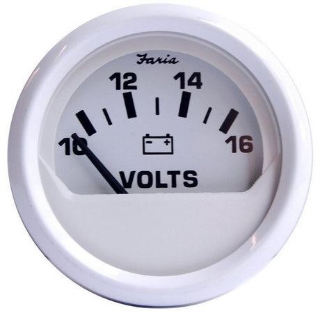 Faria Dress White 2" Voltmeter (10-16 VDC) [13120] - Life Raft Professionals