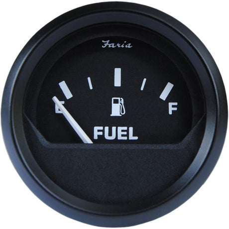 Faria Euro Black 2" Fuel Level Gauge [12801] - Life Raft Professionals