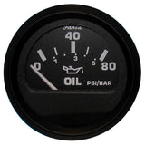 Faria Euro Black 2" Oil Pressure Gauge (80 PSI) [12803] - Life Raft Professionals