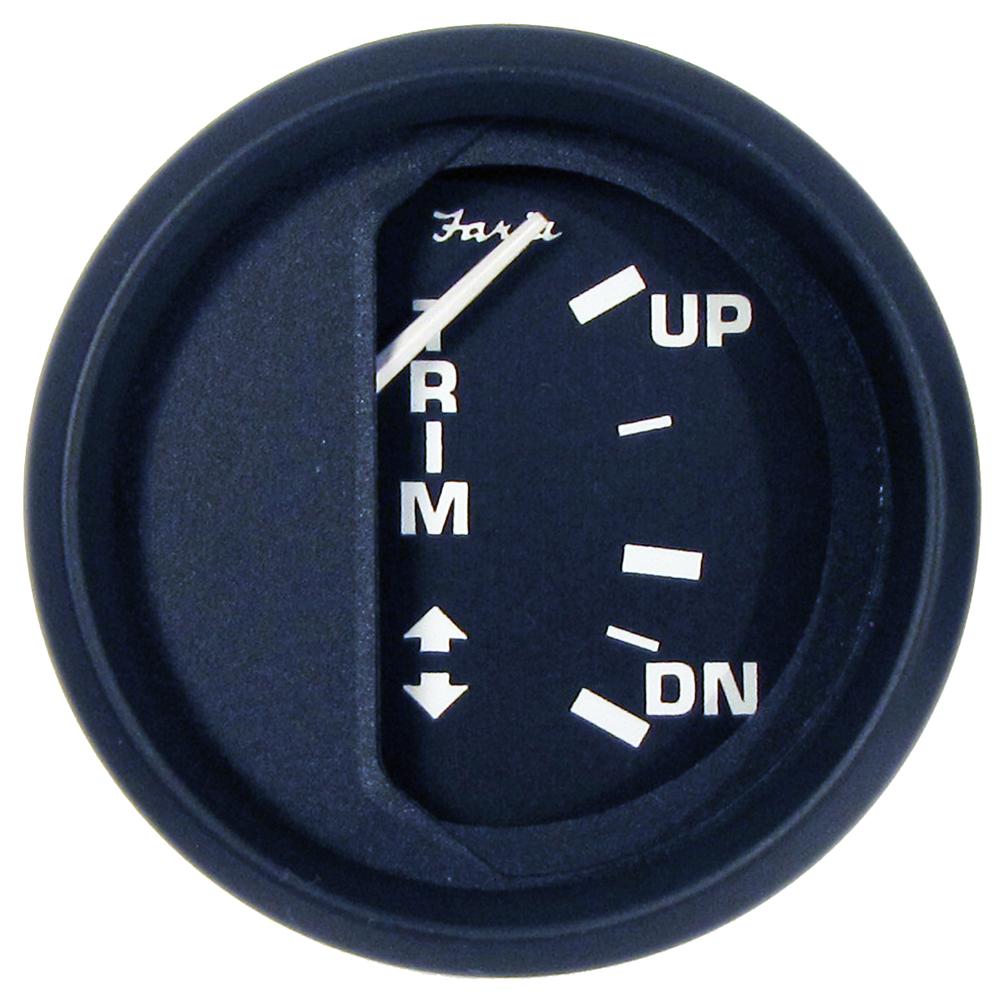 Faria Euro Black 2" Trim Gauge f/ Johnson/Evinrude/Suzuki Outboard [12827] - Life Raft Professionals