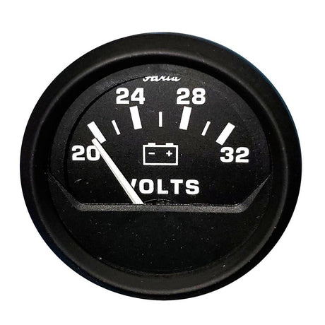 Faria Euro Black 2" Voltmeter (20-32 V) [12860] - Life Raft Professionals