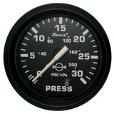 Faria Euro Black 2" Water Pressure Gauge (30 PSI) [12810] - Life Raft Professionals