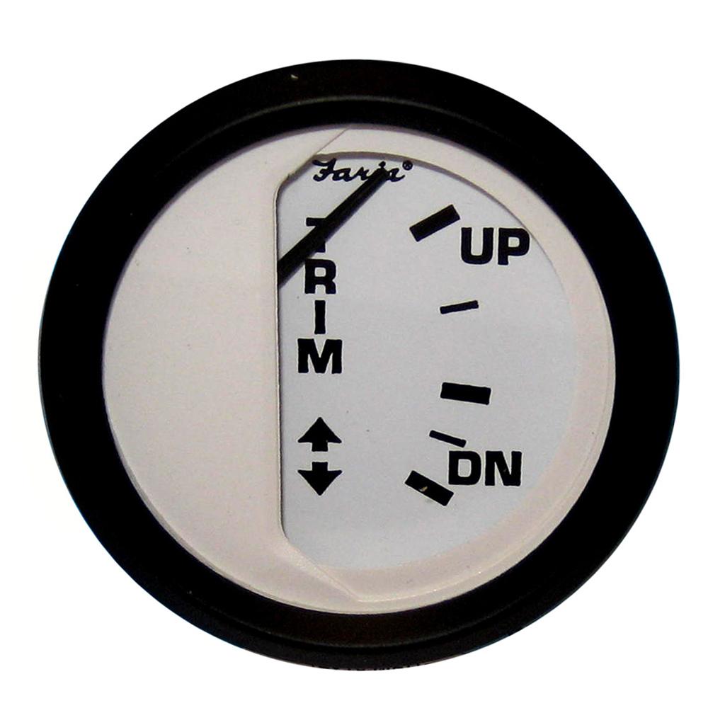 Faria Euro White 2" Trim Gauge f/ Mercury / Mariner /Mercruiser/Volvo DP/ Yamaha 01 and Newer [12916] - Life Raft Professionals