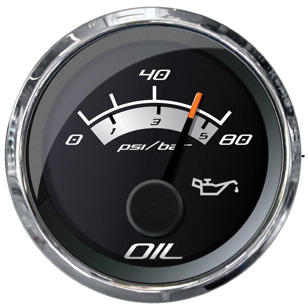 Faria Platinum 2" Oil Pressure Gauge - 80 PSI [22024] - Life Raft Professionals