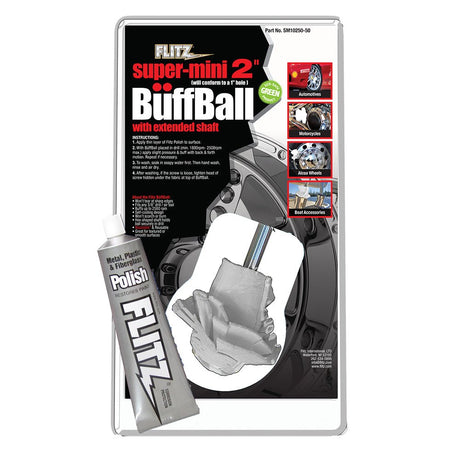 Flitz Buff Ball - Super Mini 2" - White w/1.76oz Tube Flitz Polish - Life Raft Professionals