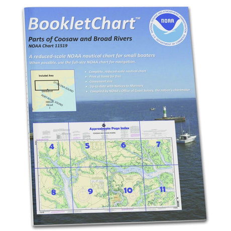 Historical NOAA Booklet Chart 11519: Parts of Coosaw and Broad Rivers - Life Raft Professionals