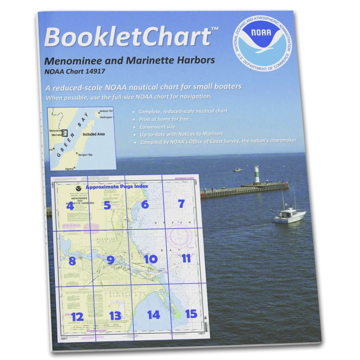 Historical NOAA Booklet Chart 14917: Menominee and Marinette Harbors - Life Raft Professionals