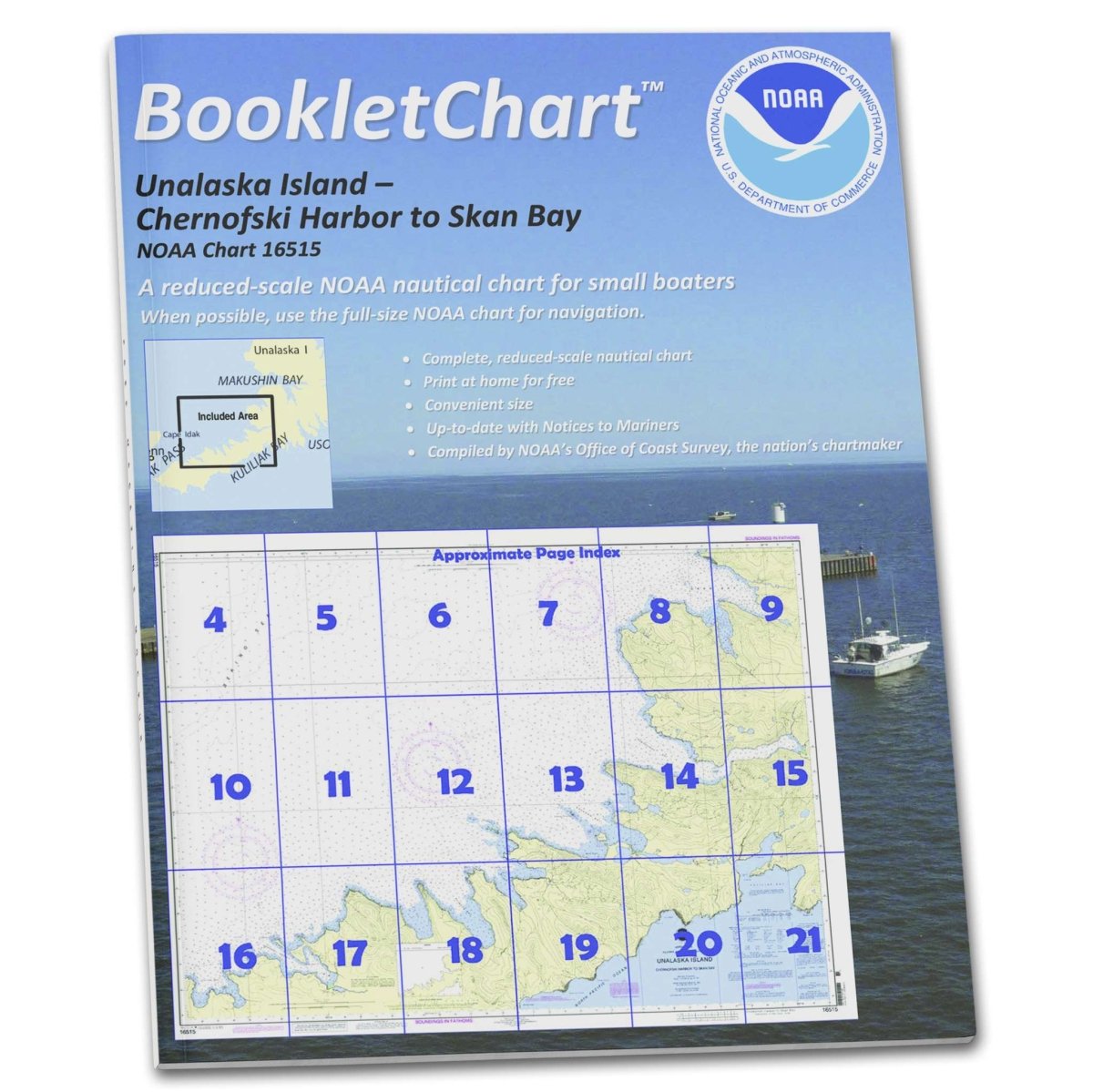 Historical NOAA Booklet Chart 16515: Chernofski Harbor to Skan Bay - Life Raft Professionals