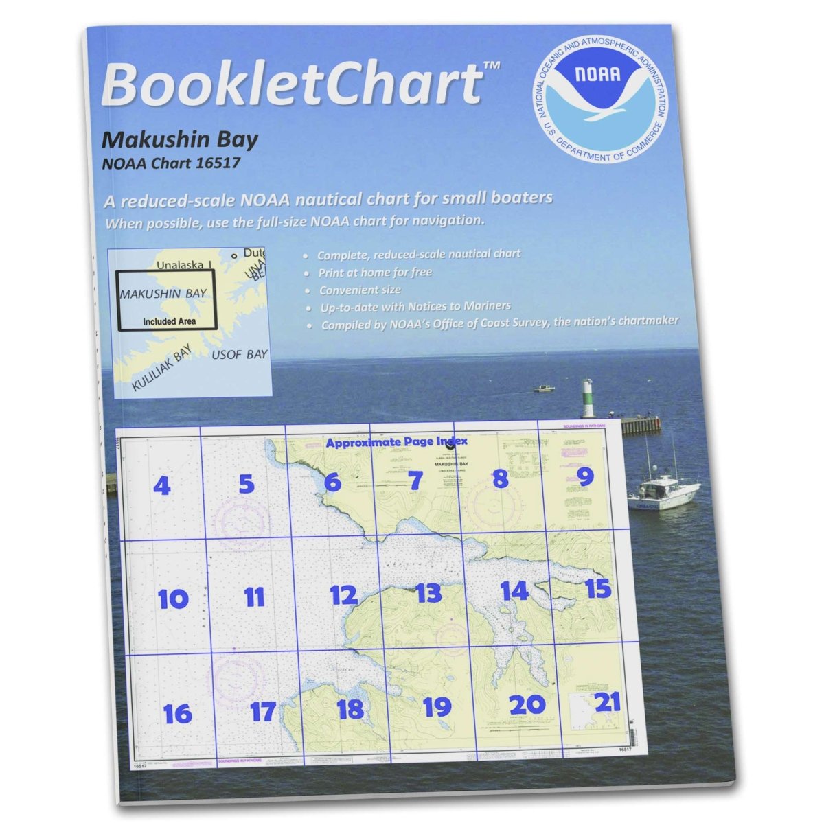 Historical NOAA Booklet Chart 16517: Makushin Bay - Life Raft Professionals